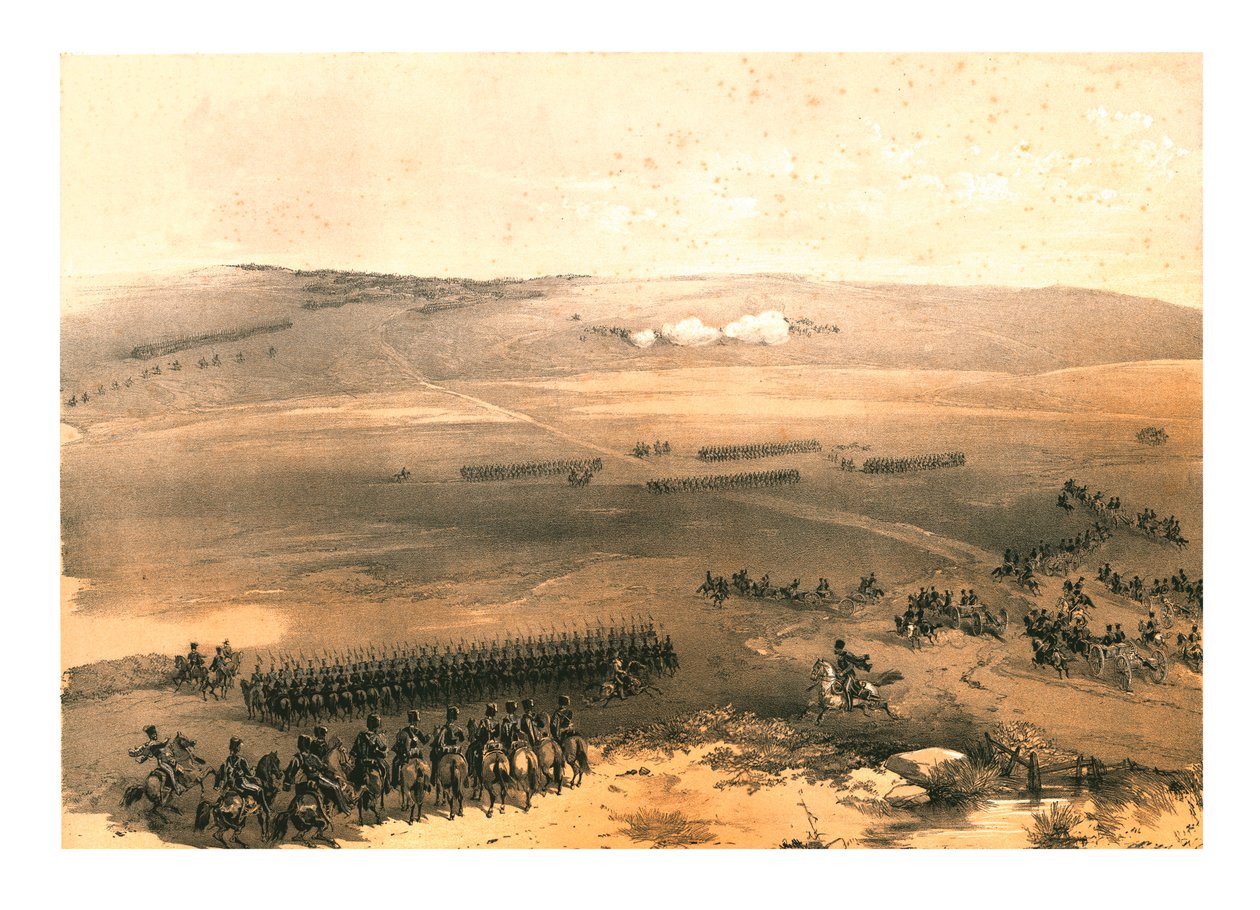 "A lovasság ügye Bulganak magaslatain – az első ágyú...1854", 1855. alkotó: Jonathan Needham