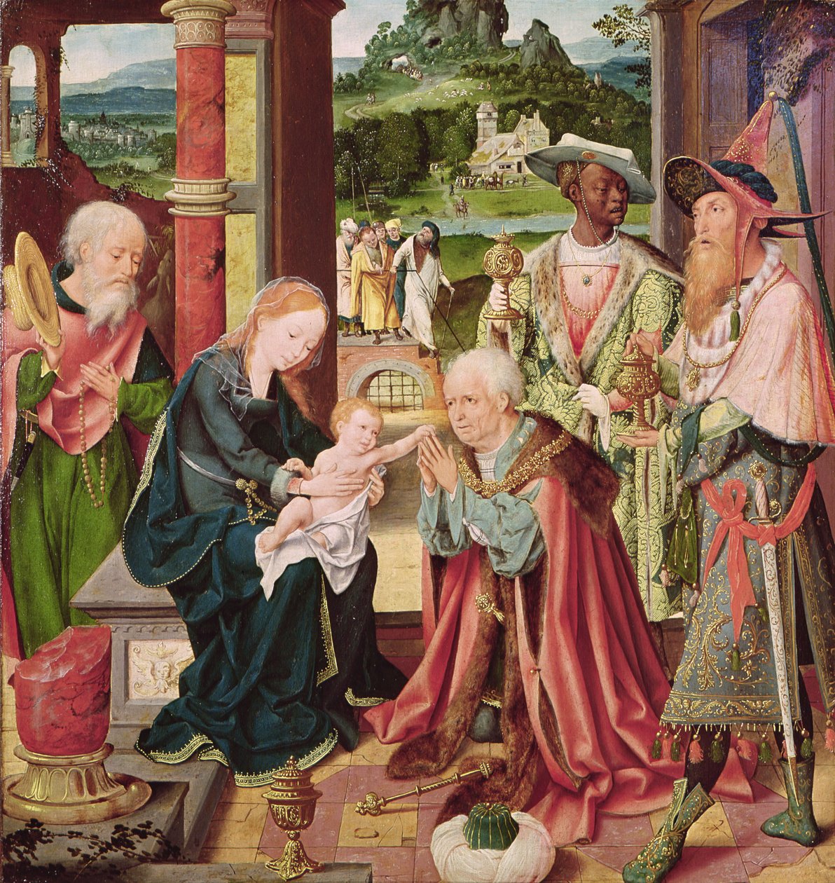 A mágusok imádása alkotó: Joos van Cleve