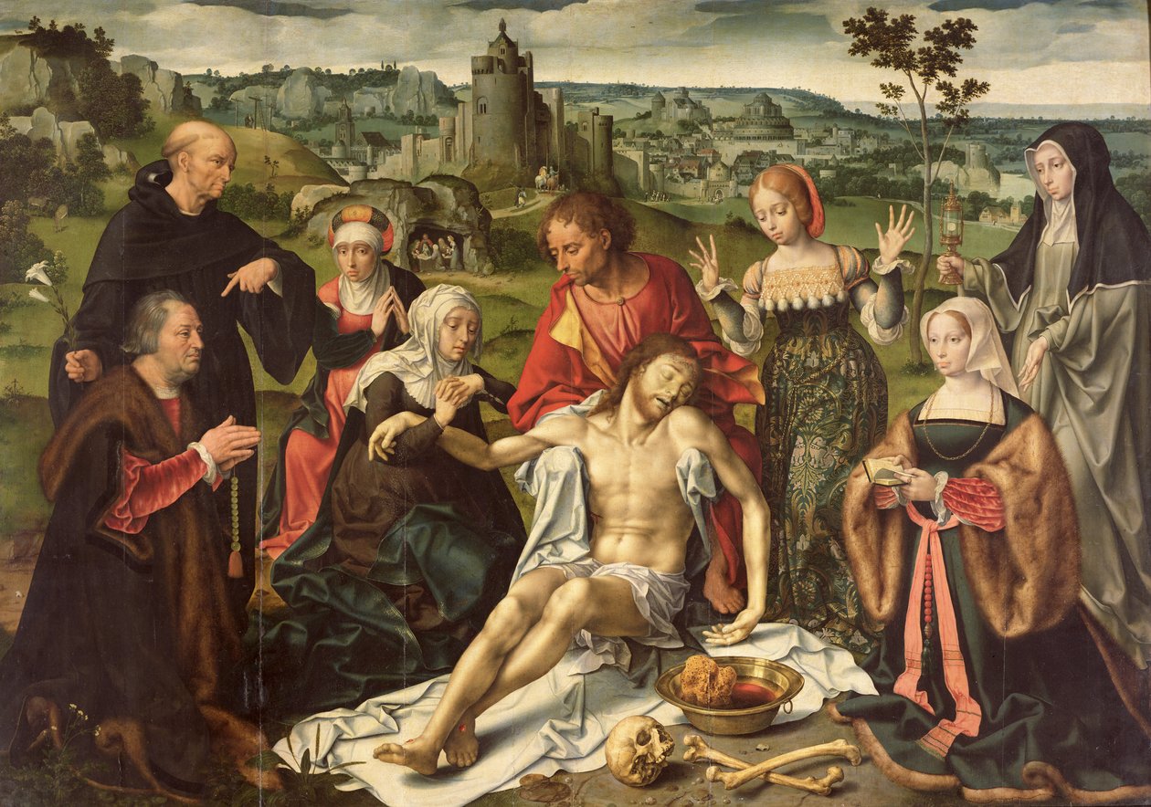 Krisztus siralma, központi tábla oltárképről alkotó: Joos van Cleve
