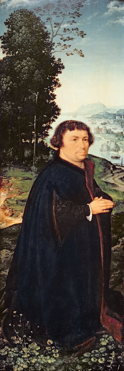 A folyóparton térdelő donor portréja (155175 pár) alkotó: Joos van Cleve