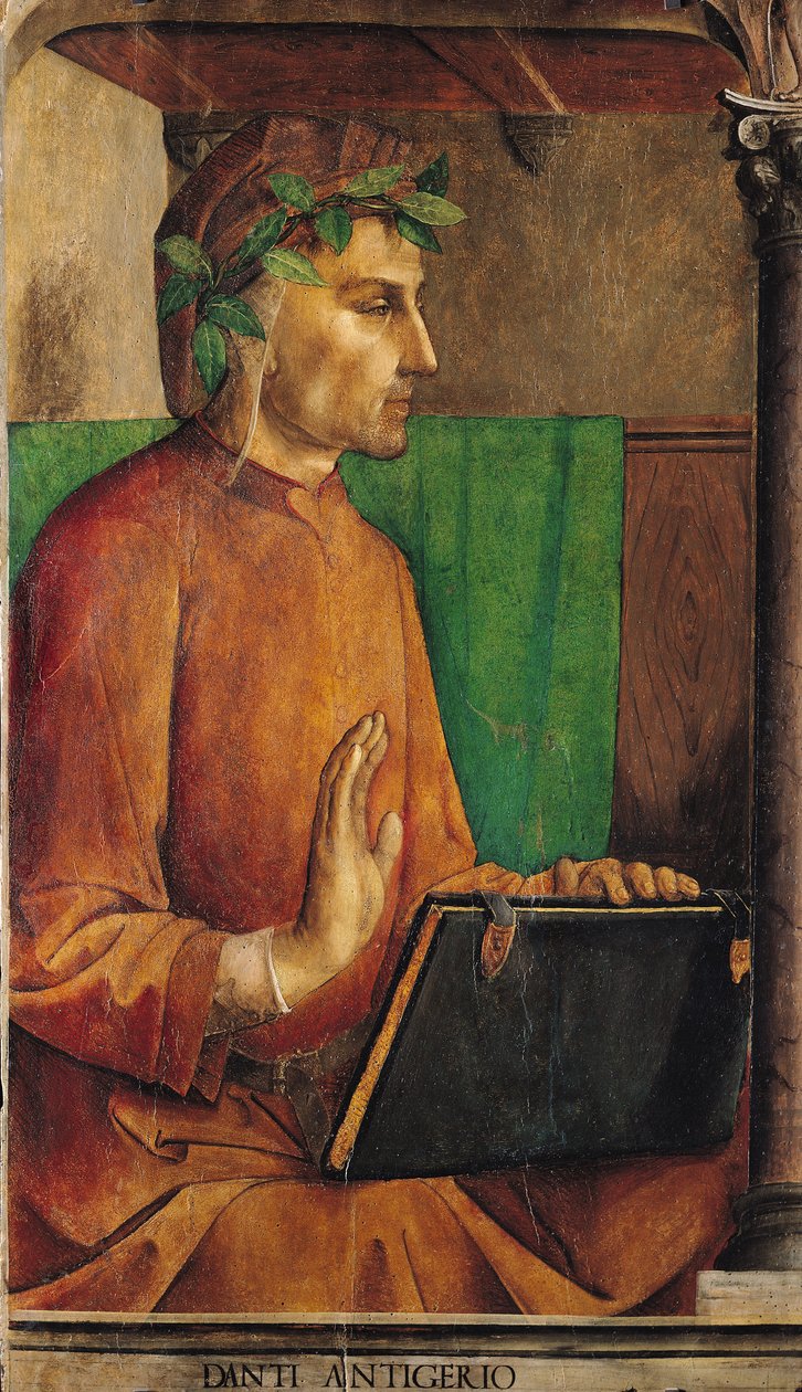 Dante Alighieri (1265-1321) portréja, 1475 körül alkotó: Joos van Gent