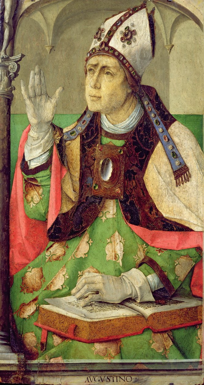 Szent Ágoston portréja, 1475 körül alkotó: Joos van Gent