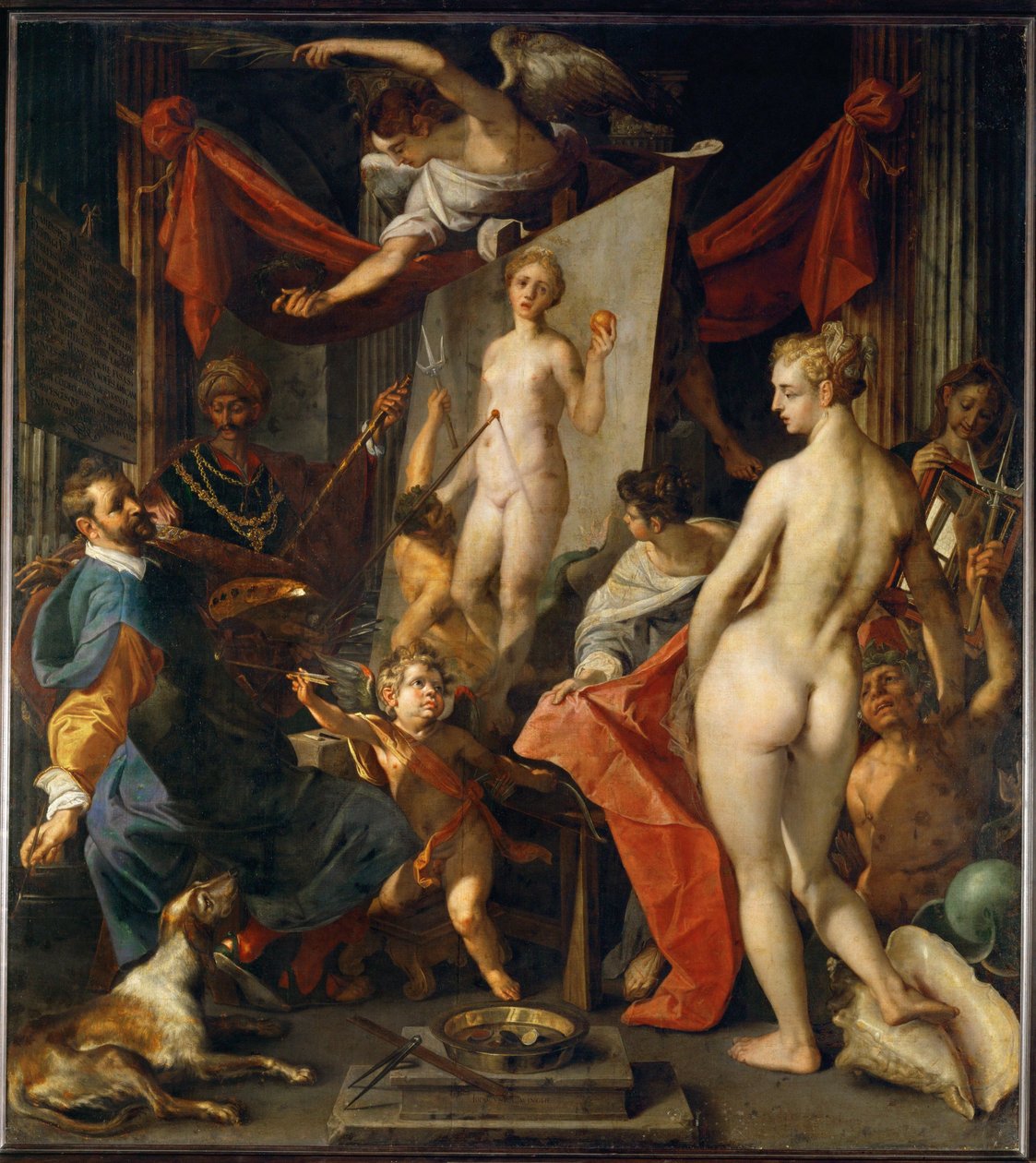 Apelles fest Campaspe I ... (festmény, vászon) alkotó: Joos or Jodocus van Winghe