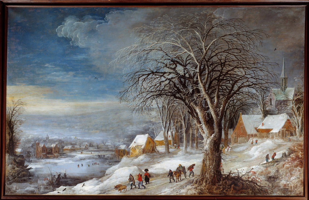 Téli táj. Josse II Momper festménye (1564-1635) Ec. Nagyzolás. alkotó: Joos or Josse de The Younger Momper
