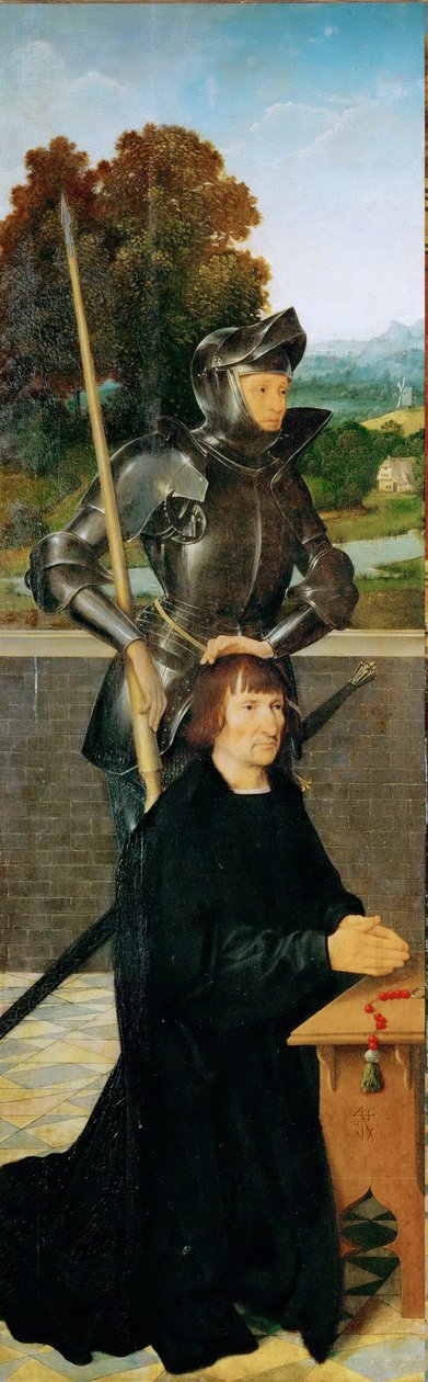 Korai holland művészet: Szent György és adományozó (szárnyas oltár, bal oldali tábla) par Cleve, Joos van (kb. 1485-1540), kb. 1530. Olaj, fa, 94,5x30. Művészettörténeti Múzeum, Vienne alkotó: Joos van Cleve