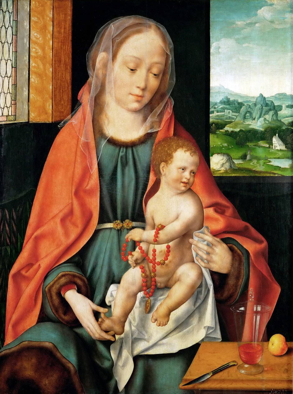 Korai holland művészet : The Virgin and Child par Cleve, Joos van (kb. 1485-1540), kb. 1530. Olaj, fa, 74,3x56. Művészettörténeti Múzeum, Vienne alkotó: Joos van Cleve