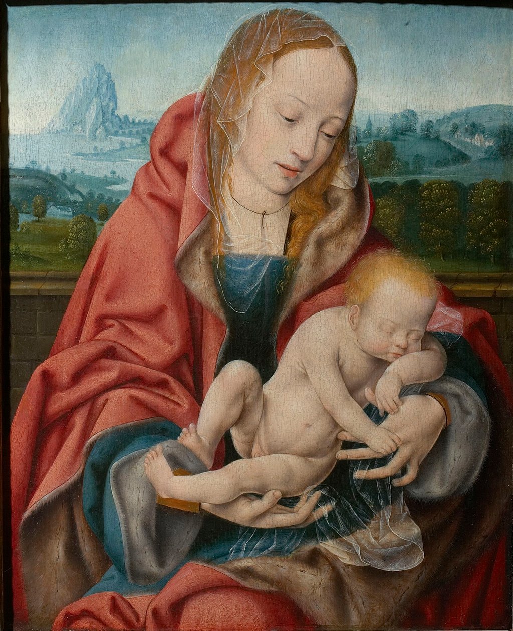 Szűz az alvó gyermekkel, kb. 1510-1520. alkotó: Joos van Cleve
