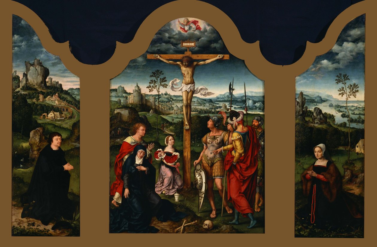Triptychon: Krisztus keresztre feszítése alkotó: Joos van Cleve