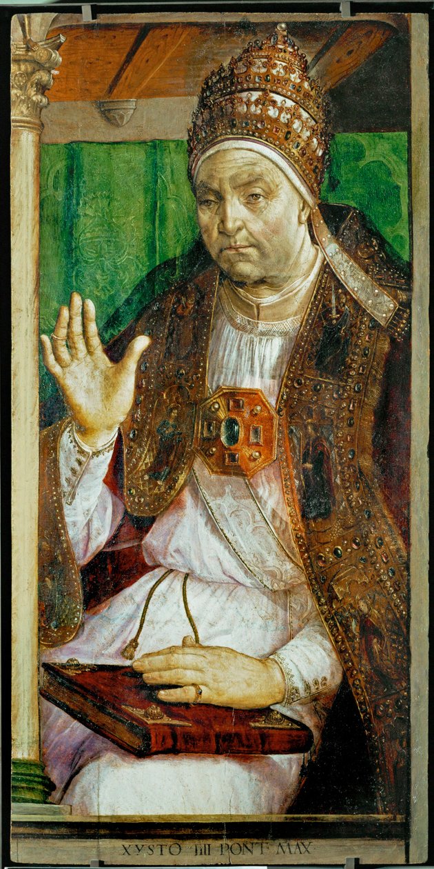 IV. Sixtus pápa Egy 28 portréból álló sorozatból ... alkotó: Joos van Gent (fl.1460 75)
