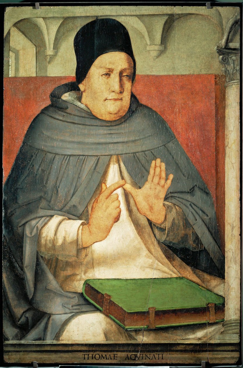Aquinus Tamás, "Doctor Angelicus", szent, az egyház doktora ... alkotó: Joos van Gent (fl.1460 75)