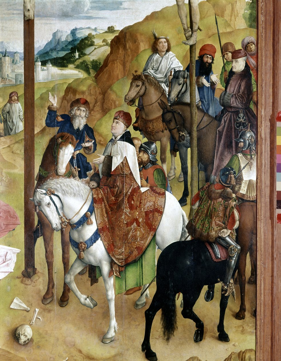 A genti keresztre feszítés triptichonja alkotó: Joos van Gent (fl.1460 75)