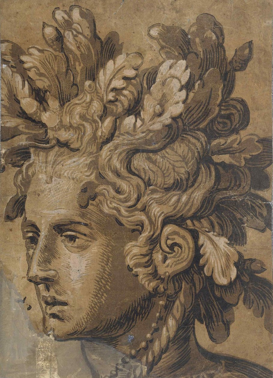 Dryad Head Frans Floris után, 1555 körül. alkotó: Joos van Gietleughen