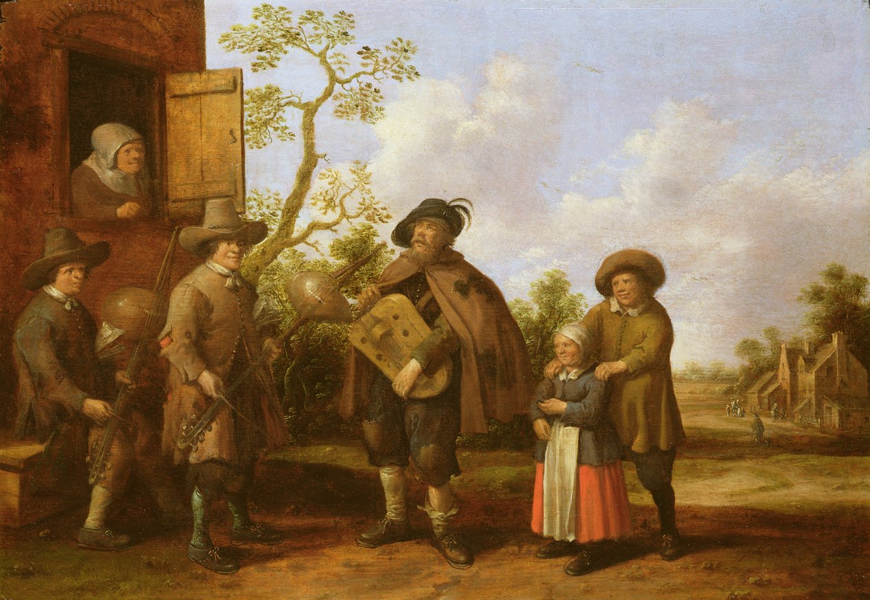 Falusi jelenet zenészekkel, 1659 alkotó: Joost Cornelisz. Droochsloot