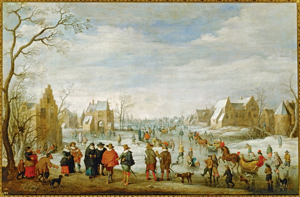 Winterlandscape with skaters ... (festmény vászonra) alkotó: Joost Cornelisz Droochsloot