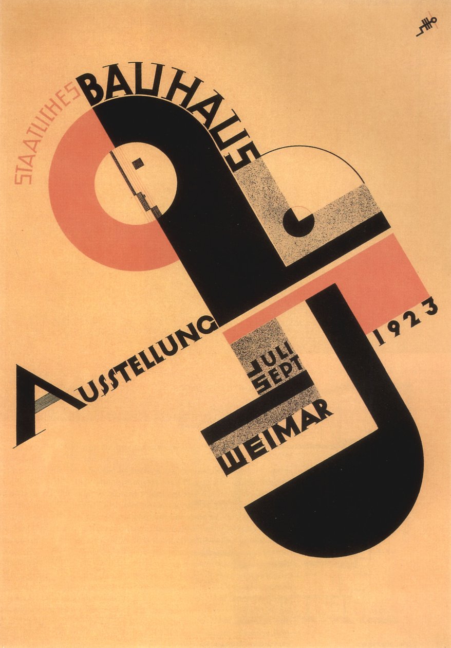 A Bauhaus kiállítás reklámozása Weimarban alkotó: Joost Schmidt