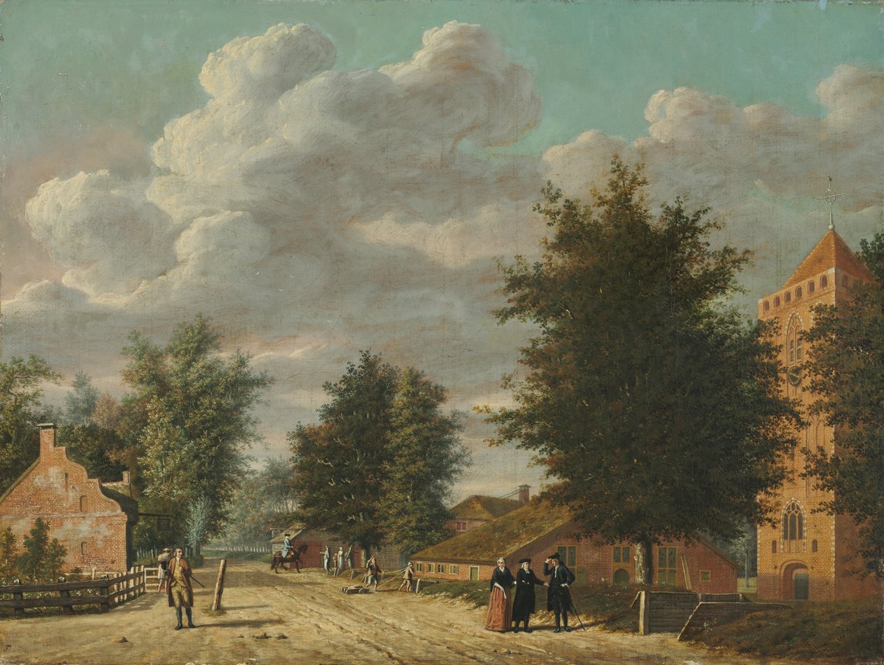 Eemnes falu látképe, 1778. alkotó: Jordanus Hoorn