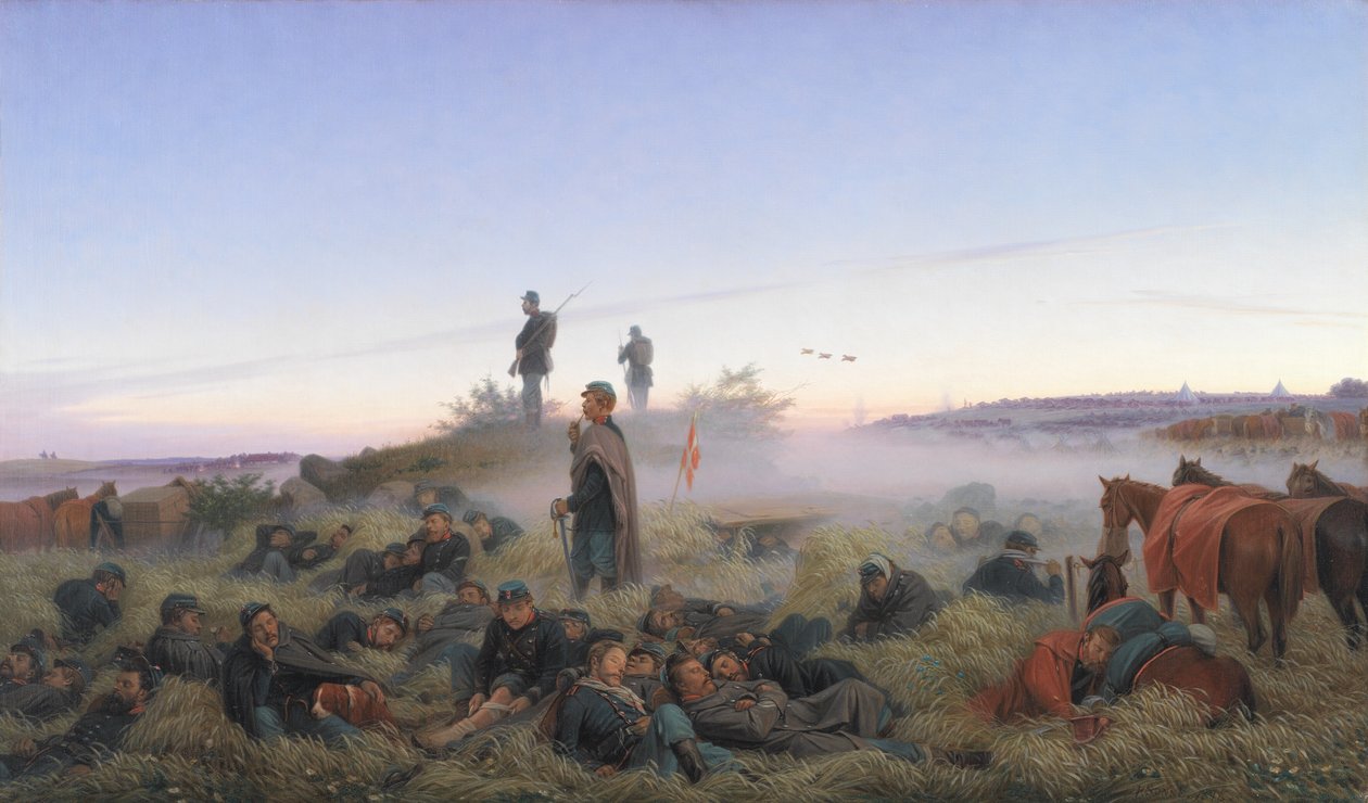 Az isztedi csata utáni reggel 1850. július 25. alkotó: Jorgen Valentin Sonne
