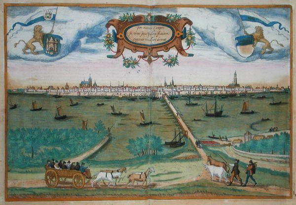 Campen, Georg Braun (1541-1622) és Frans Hogenburg (1535-90) „Civitates Orbis Terrarum”-ból, 1572 körül (színes metszet) alkotó: Joris (after) Hoefnagel