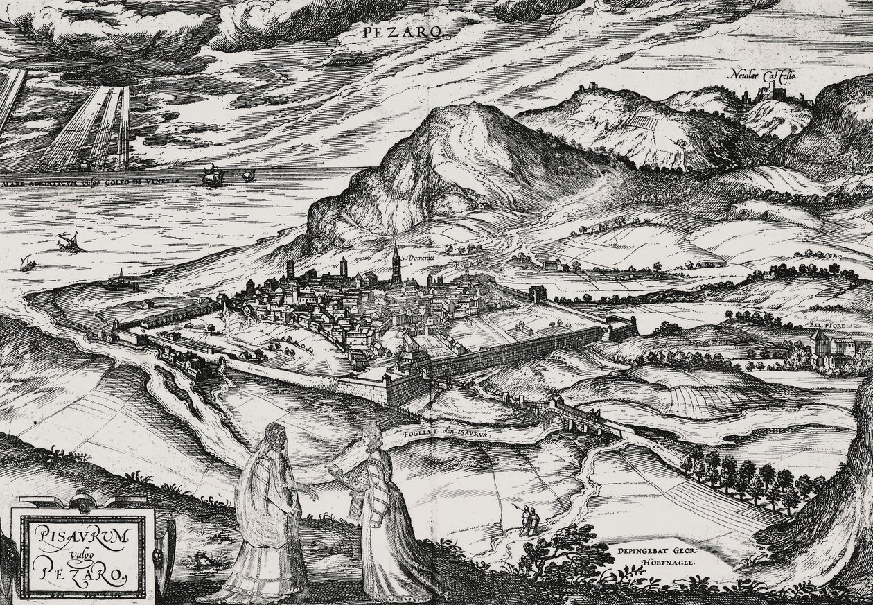 Pesaro városa, Joris Hoefnagel (1542-1601) metszete. alkotó: Joris Hoefnagel
