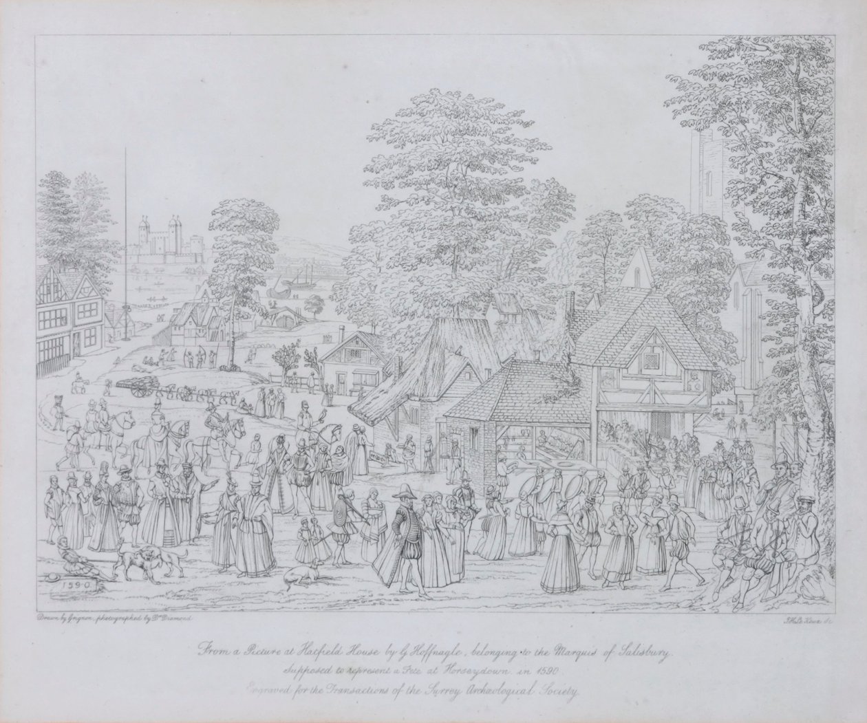 Fete Horseydownban 1590 körül alkotó: Joris Hoefnagel