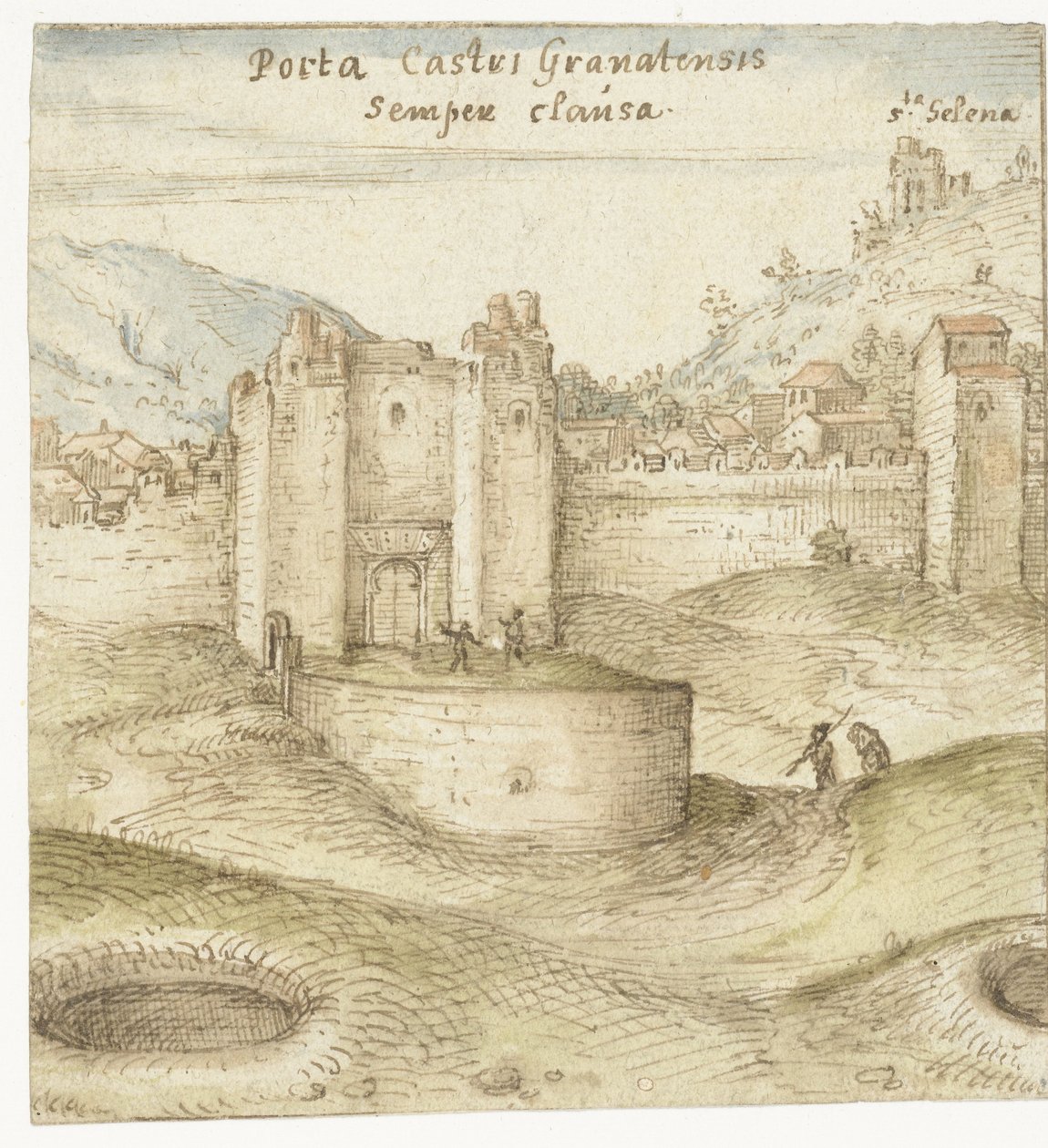 A granadai kastély (Alhambra) zárt kapuja alkotó: Joris Hoefnagel
