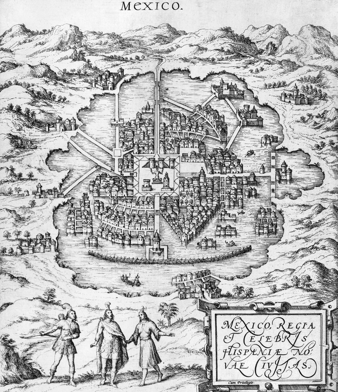 Mexikó térképe, Georg Braun (1541-1622) és Frans Hogenberg (1535-90) 