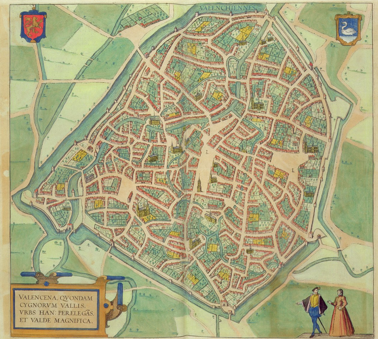 Valencia térképe, Georg Braun (1541-1622) és Frans Hogenberg (1535-90) „Civitates Orbis Terrarum” c. 1572-1617 alkotó: Joris Hoefnagel
