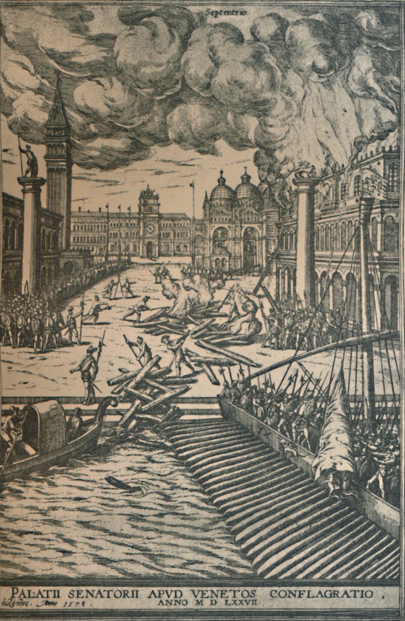 A Dózsa-palota felgyújtása, 1578, 1925. alkotó: Joris Hoefnagel