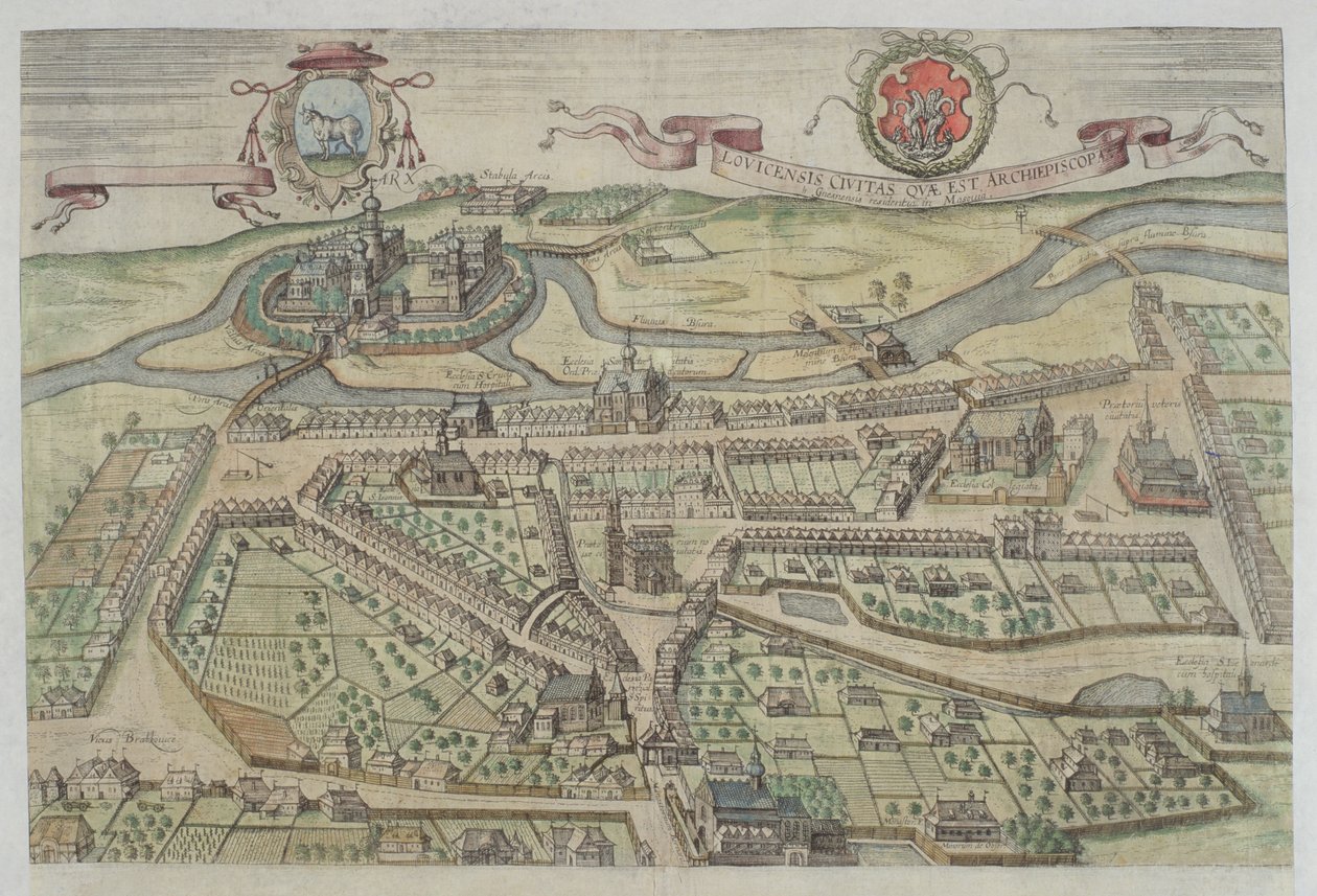 Lowicz képe, Georg Braun (1541-1622) és Frans Hogenberg (1535-90) „Civitates Orbis Terrarum” című művéből alkotó: Joris Hoefnagel