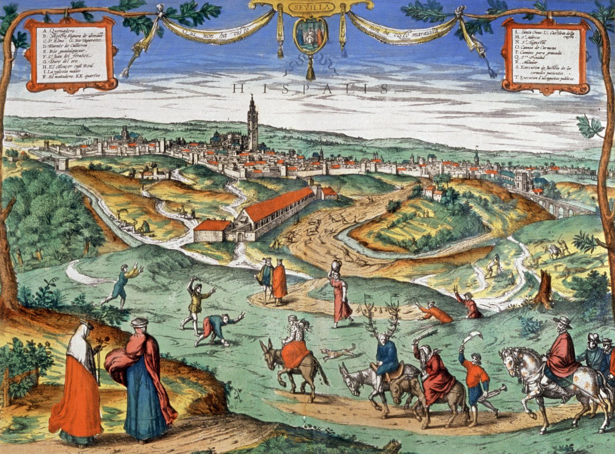 View of Sevilla, c.1550 (engraving) alkotó: Joris Hoefnagel