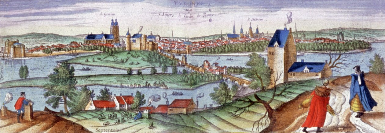 Tours látképe, 1561 körül (metszet) alkotó: Joris Hoefnagel