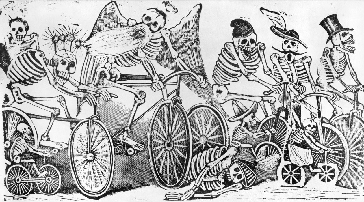 20. századi Calavera (cinkkarc) alkotó: José Guadalupe Posada