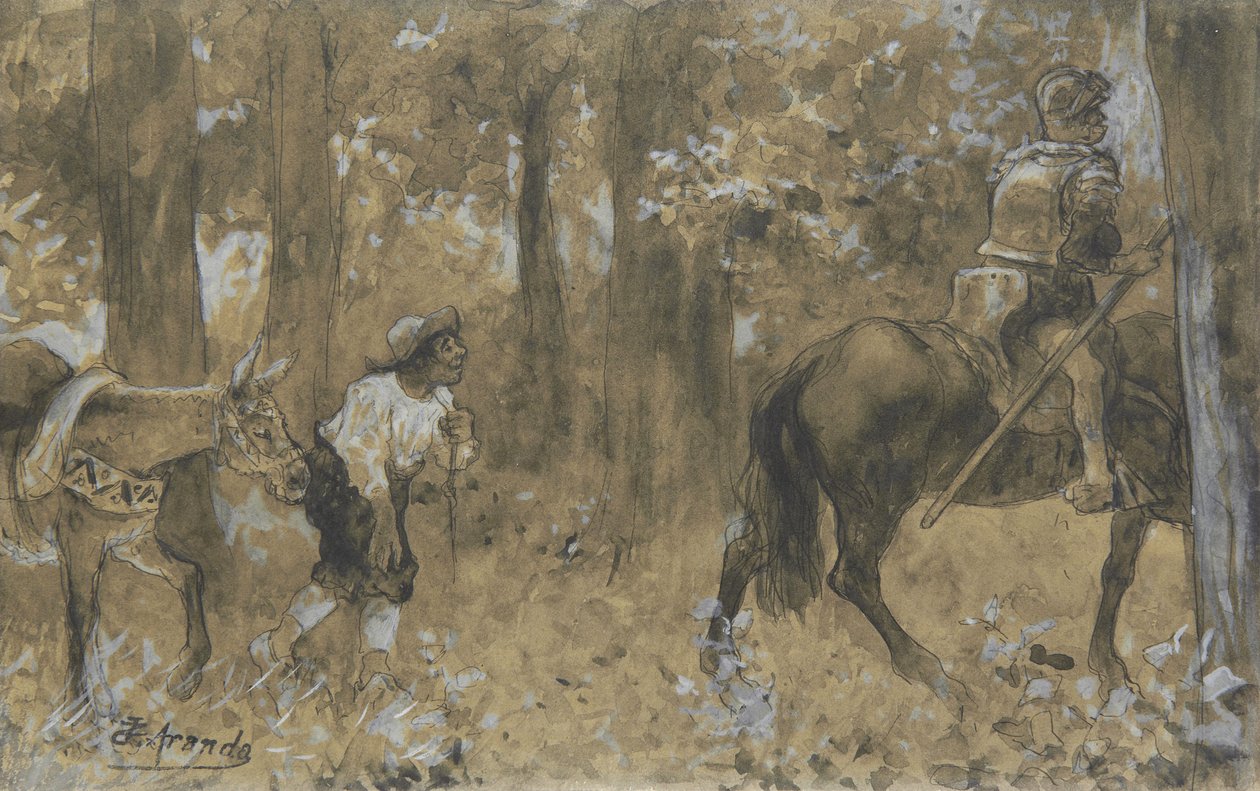 Don Quijote és Sancho Panza alkotó: José Jiménez Aranda