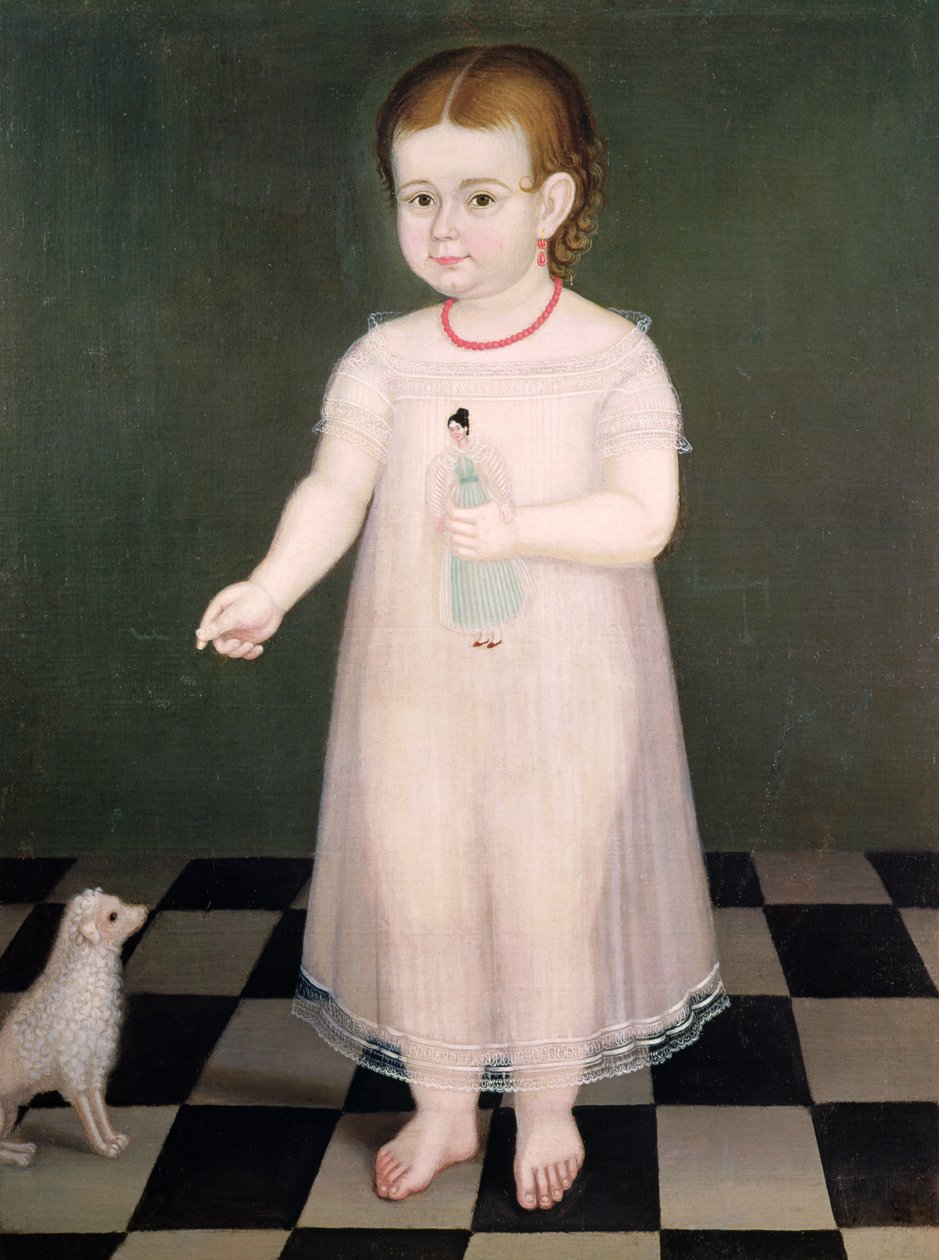Fiatal lány babával, 1838 alkotó: José María Estrada