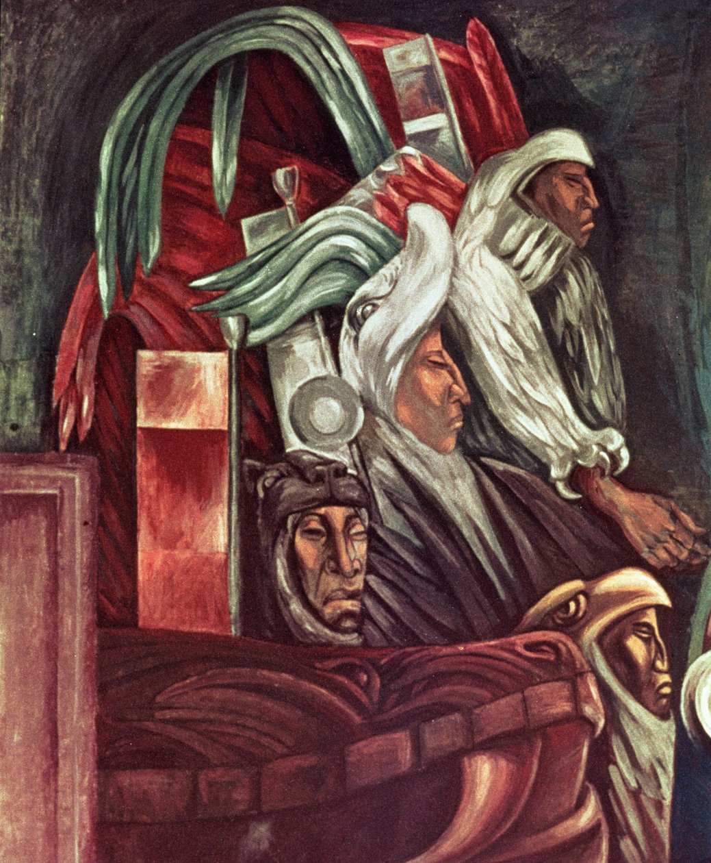 Azték harcosok, Az amerikai civilizáció eposzából alkotó: José Clemente Orozco