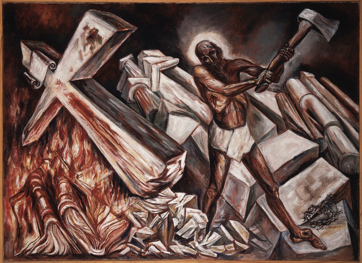 Krisztus lerombolja keresztjét Krisztus lerombolja keresztjét, alkotó: José Clemente Orozco