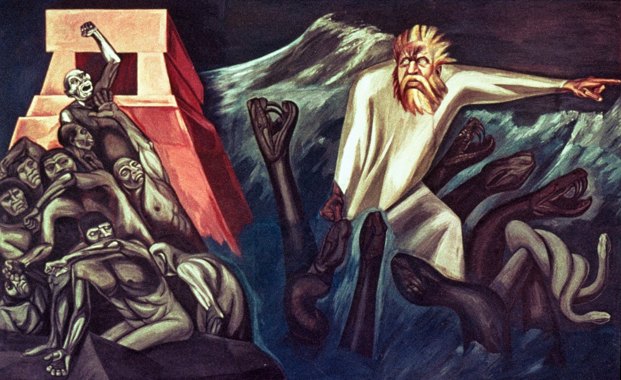 Quetzalcoatl indulása, Az amerikai civilizáció eposzából alkotó: José Clemente Orozco