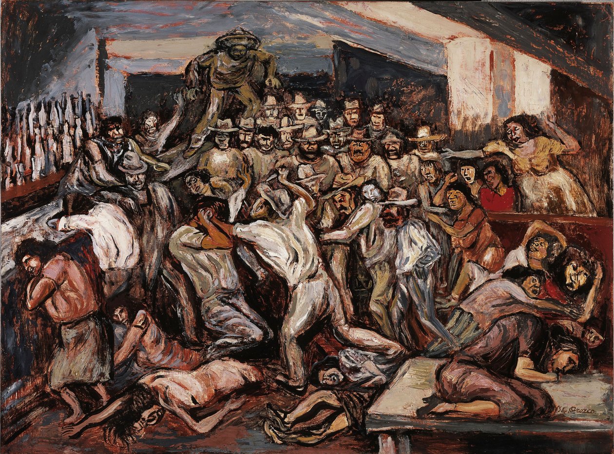 Veszekedés a kabaréban, 1944. alkotó: José Clemente Orozco