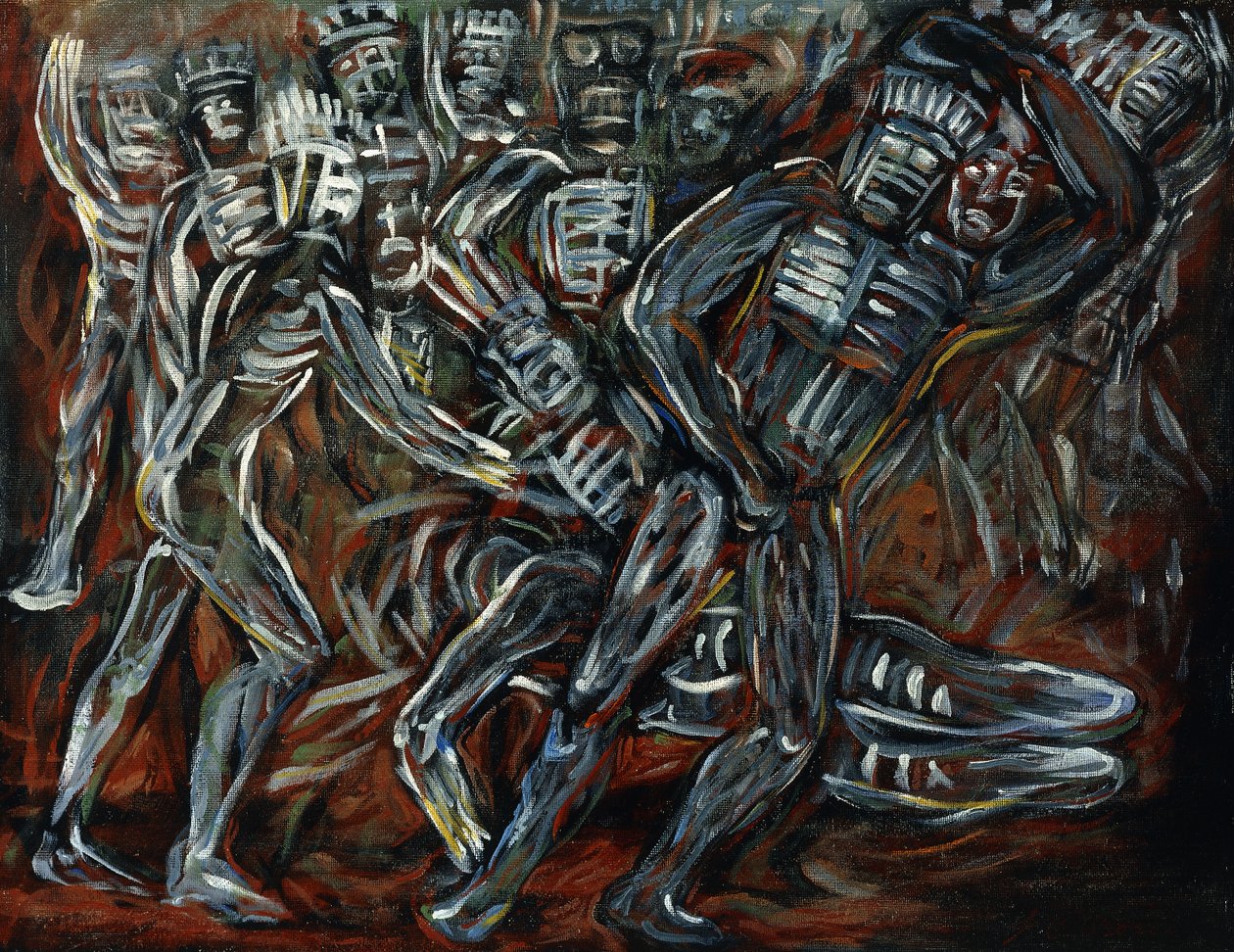 A fehér istenek; Los Teules alkotó: José Clemente Orozco
