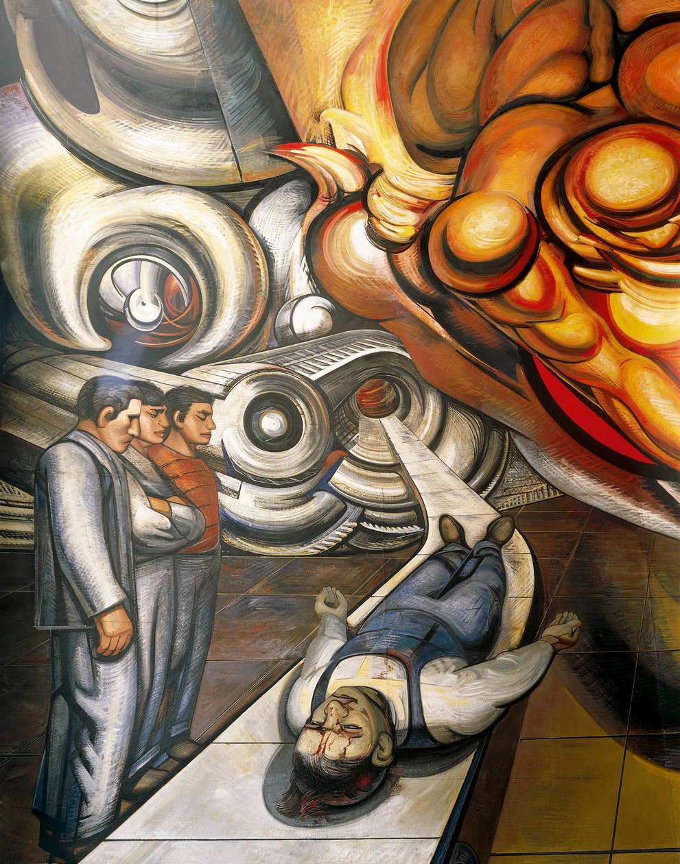 Munkásvilág, a kapitalizmus áldozata, Hospital de la Raza, az Auditorium mennyezetének részlete Jose