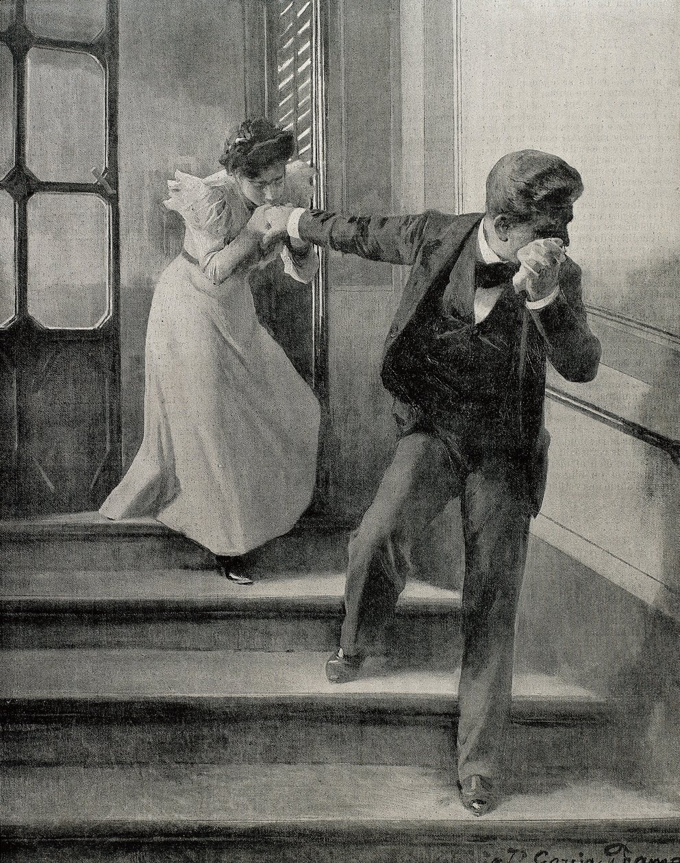 Szomorú búcsú. 1900 (rajz) alkotó: José García Ramos