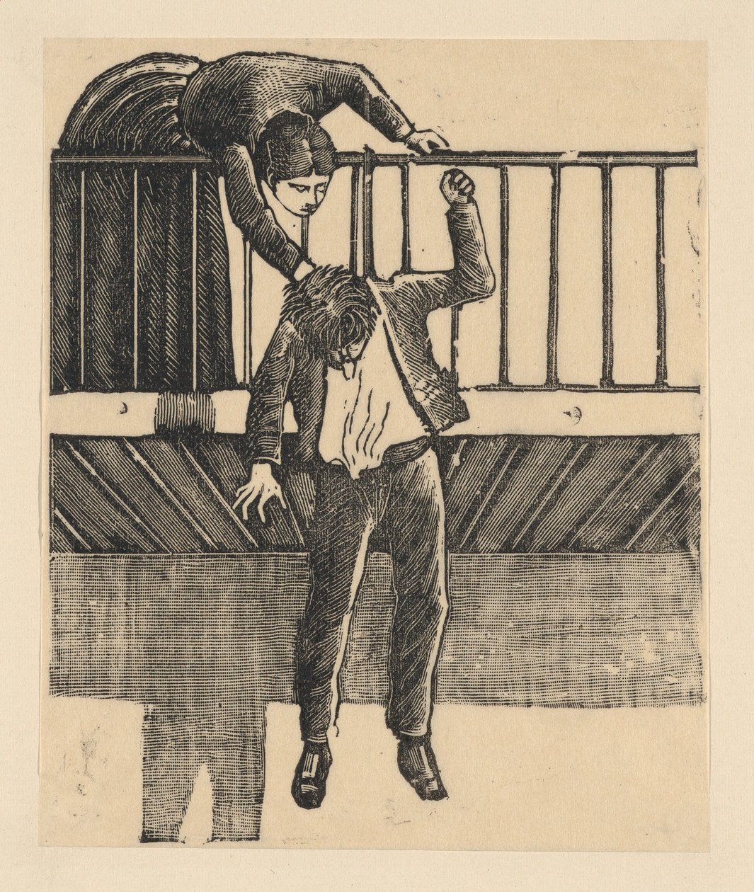 Egy nő felfedez egy férfit, aki öngyilkos lett úgy, hogy felakasztotta magát egy balra..., kb. 1900-1910. alkotó: José Guadalupe Posada