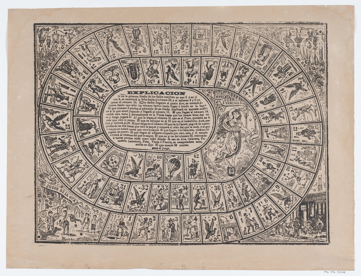 Game of the Goose, kb. 1900-1910., kb. 1900-1910. alkotó: José Guadalupe Posada