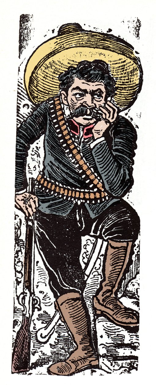 A mexikói forradalom (1910-1920) - Genovevo de la O tábornok, a forradalom követője - Jose Guadalupe Posada (1852-1913) xilográfiája alkotó: José Guadalupe Posada