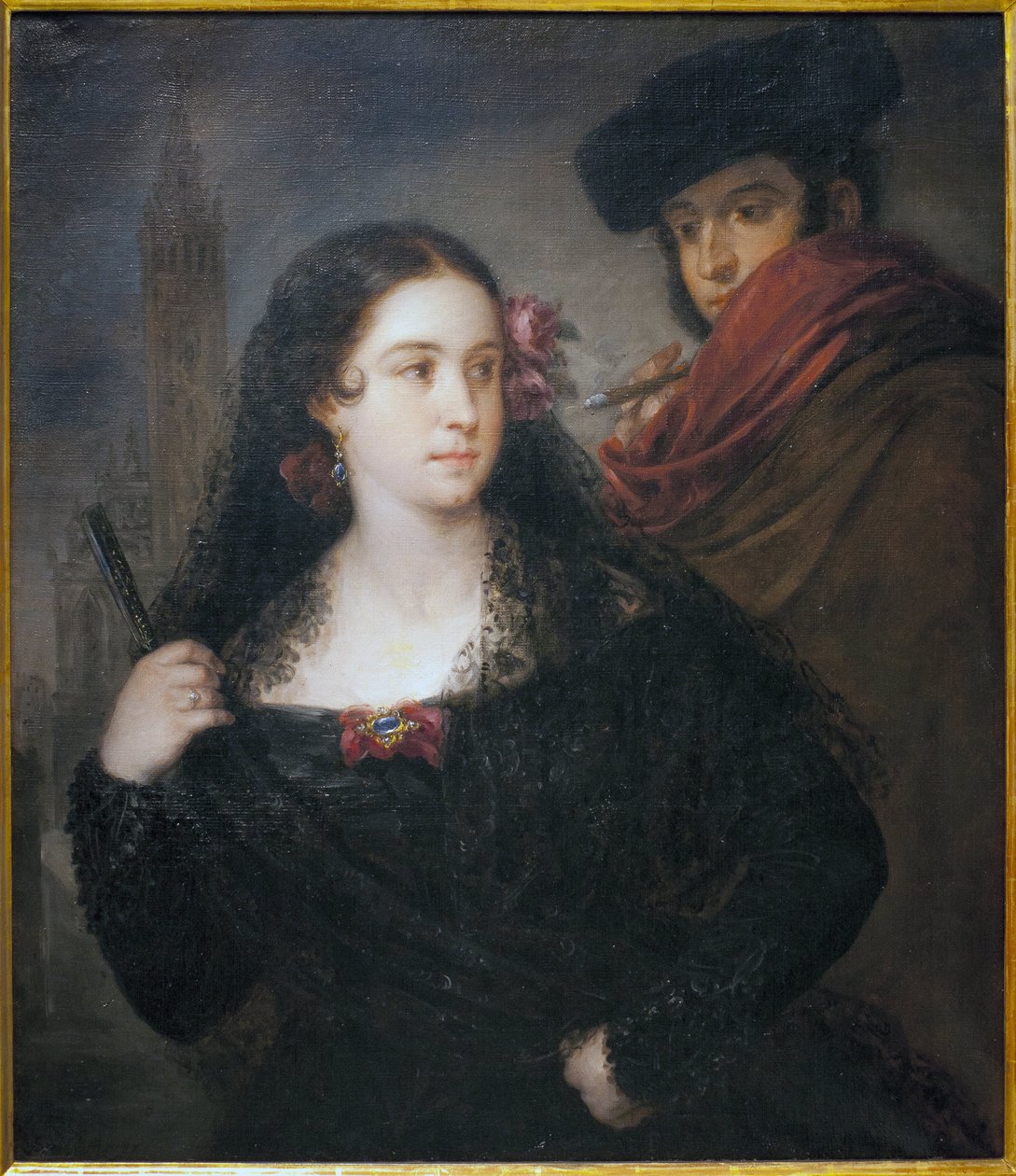 Pár kellemes ember. Jose Gutierrez de la Vega (1791-1865) festménye, olaj, vászon, 1830 körül. Szépművészeti Múzeum, Sevilla, Spanyolország. alkotó: José Gutiérrez de la Vega
