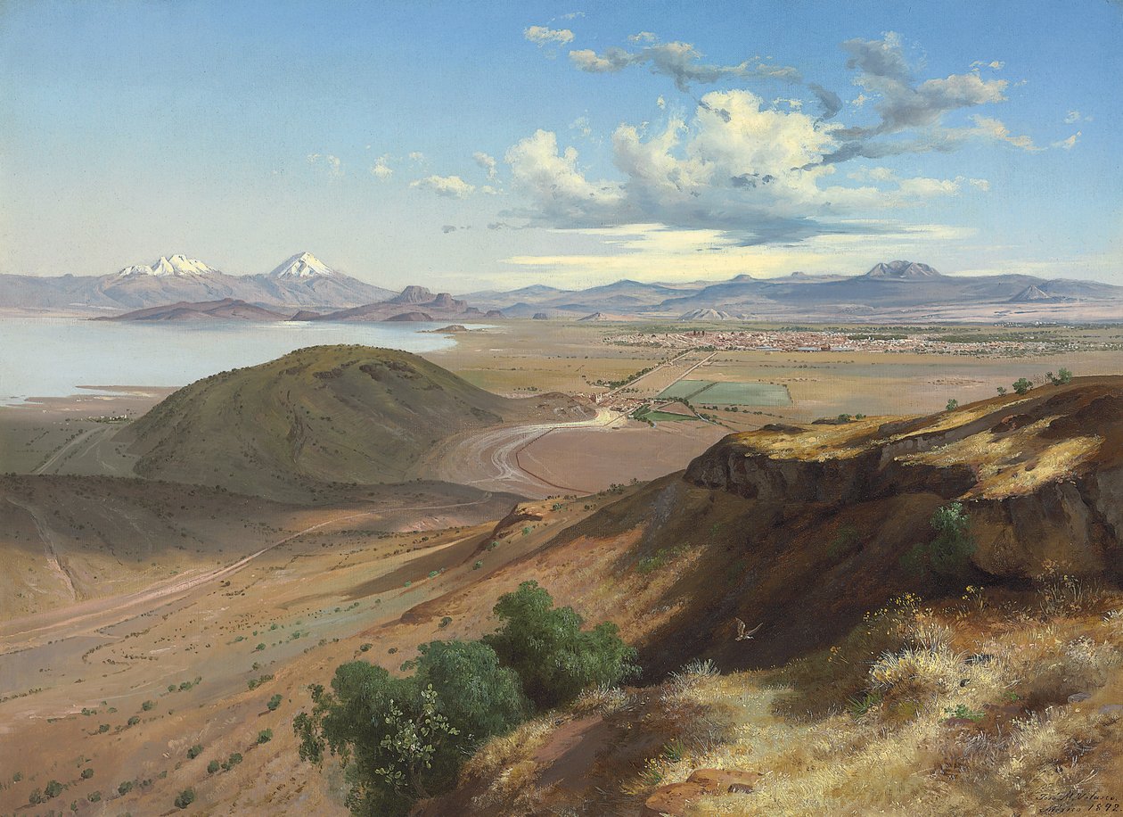 Mexikó völgye a Szent Izabella-dombtól, 1892 alkotó: José María Velasco