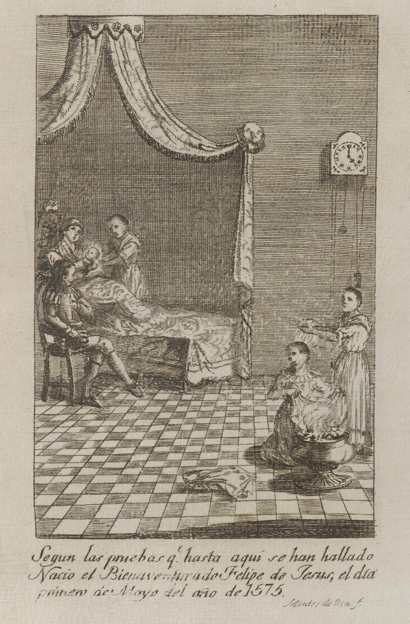 Jézus Szent Fülöp élete (San Felipe de Jesus élete) alkotó: José Montes de Oca