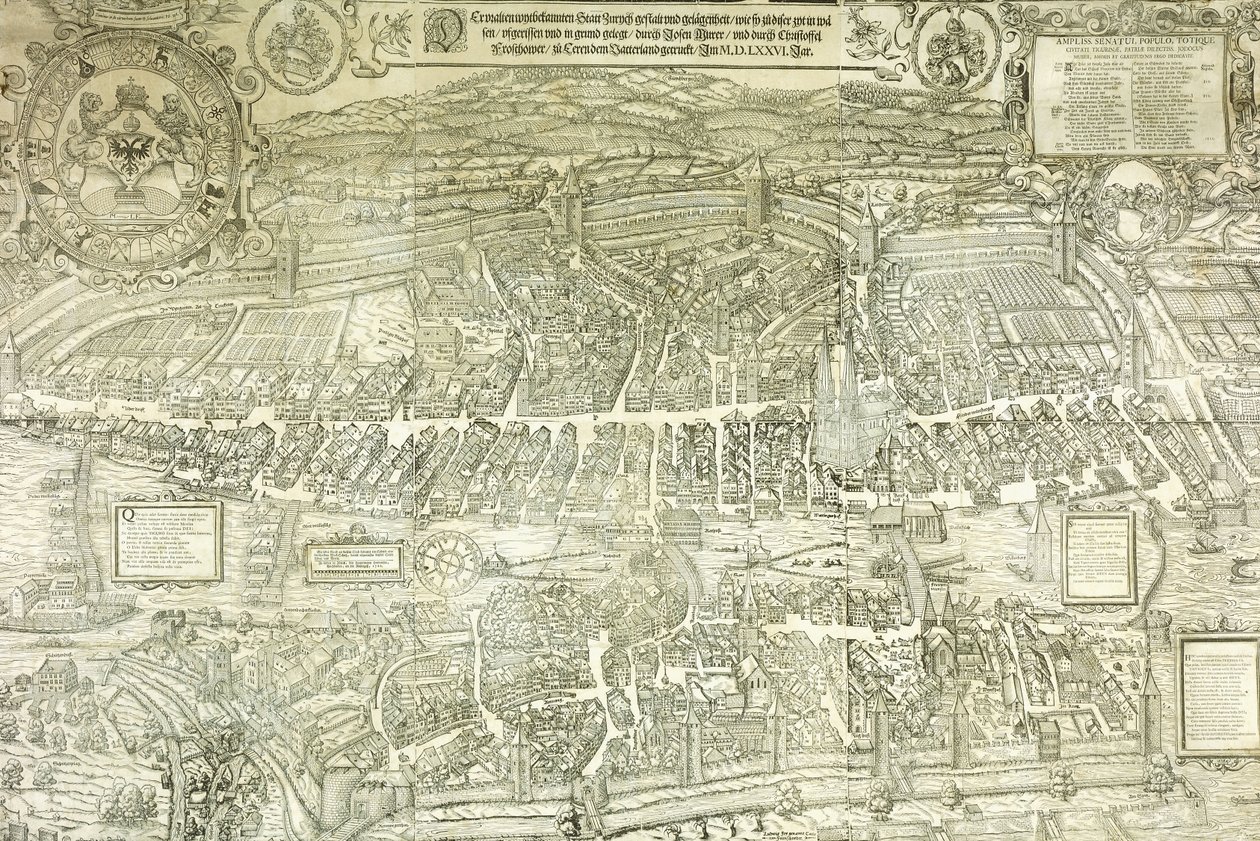 A zürichi látványterv, 1576 alkotó: Jos Murer