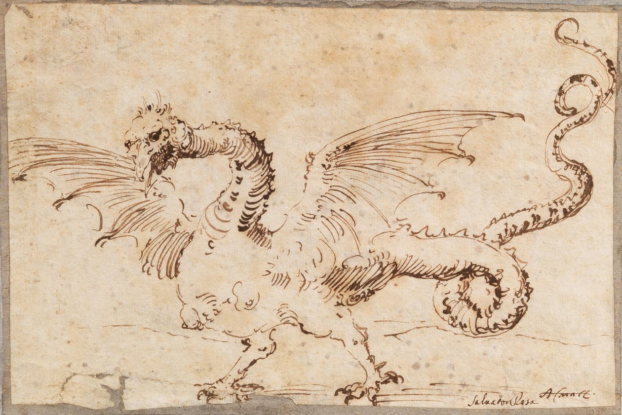 Tanulmány egy sárkányról, 1620-as évek. alkotó: José Ribera de