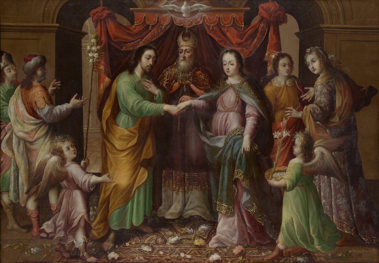 A Szűzanya házassága, kb. 1690. alkotó: José Sánchez